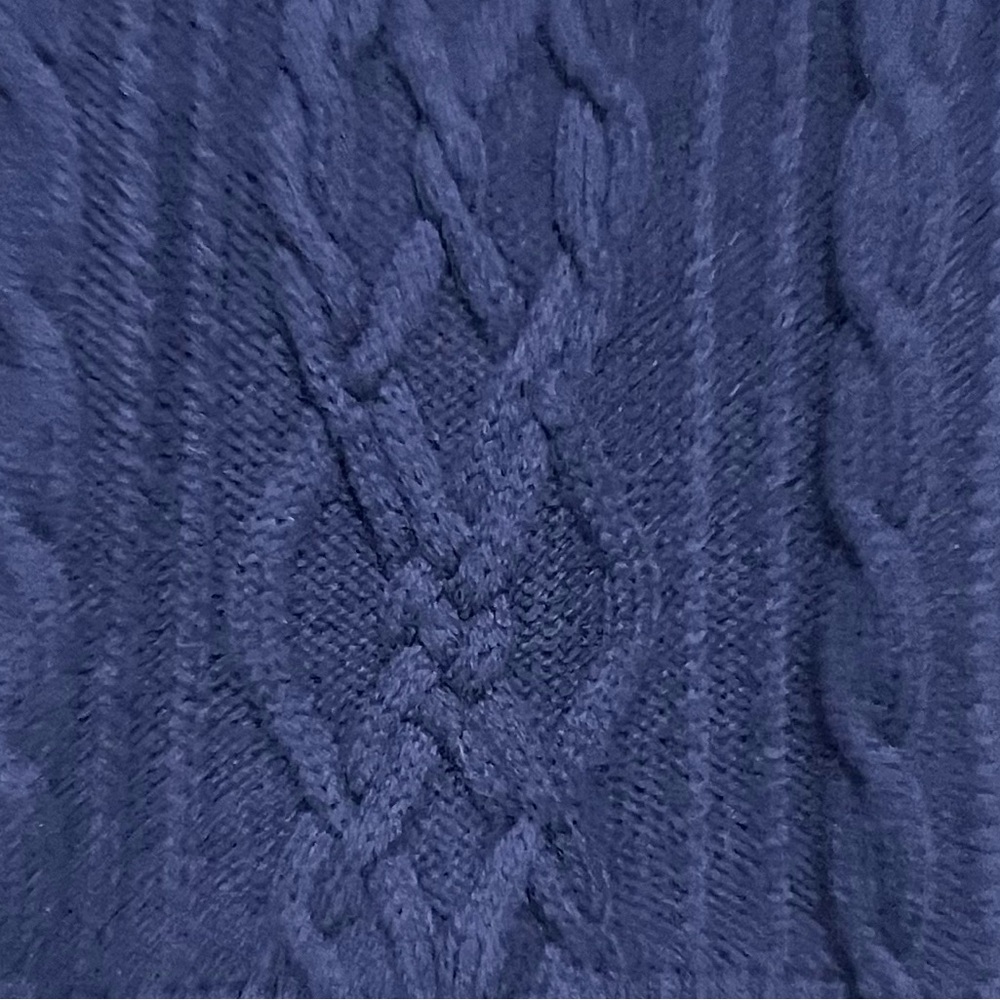 Boast Women's Chunky Fisherman Cable Wool Knit Crewneck Sweater‎ Navy Size L - Picture 9 of 11